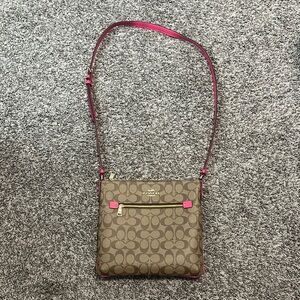 Coach Brown and Pink Crossbody Bag